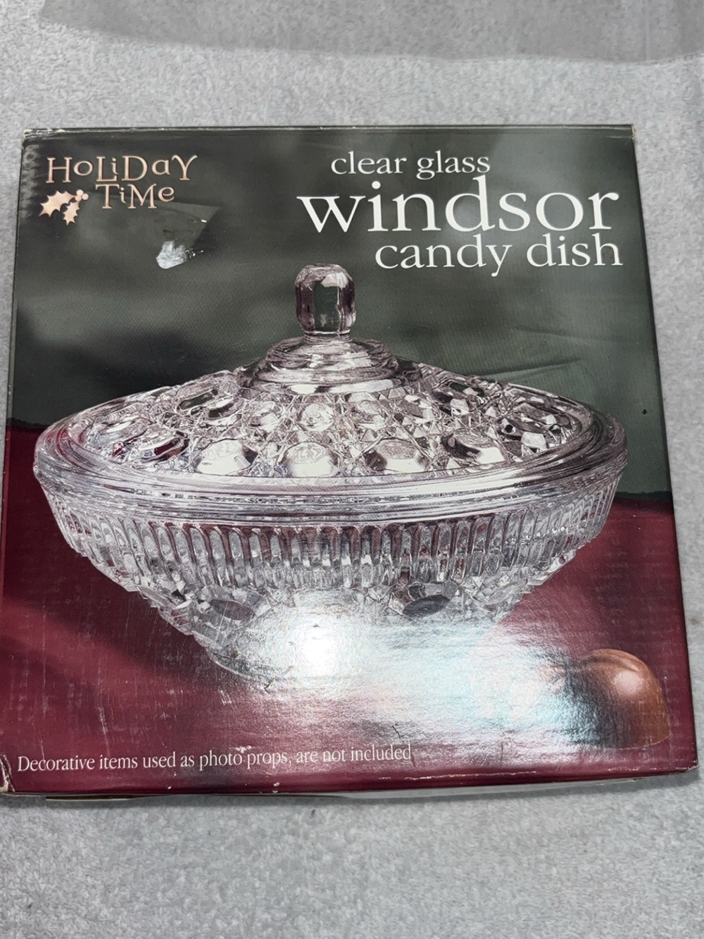 Windsor Clear Glass Candy Dish with Lid